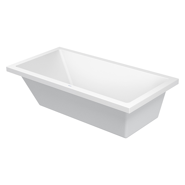 Duravit Starck Ванна прямоугольная встраиваемая или с панелями с наклоном для спины, с переливом Цвет: белый