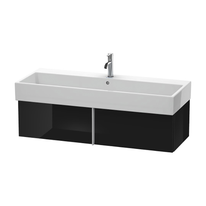Duravit VA Тумба подвесная, с раковиной и 1 выдв. ящиком, цвет: черный глянцевый