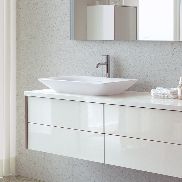 Duravit Viu Раковина, без отв, накладная, без перелива, выпуск с керамической крышкой, с покрытием WG, цвет: белый