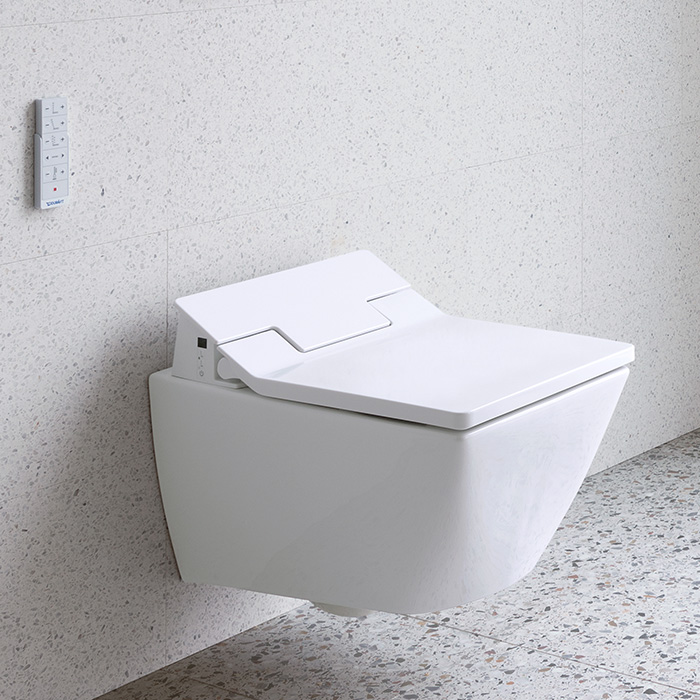 Duravit Viu Унитаз подвесной, rimless, sensowash, с крепление Durafix, с покрытием WG, цвет: белый