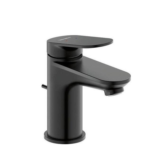 Duravit Wave Смеситель для раковины, 1 отв, с донным клапаном, цвет: черный матовый