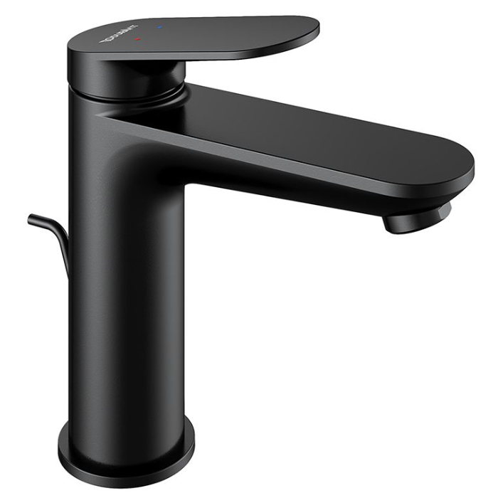 Duravit Wave Смеситель для раковины, 1 отв, с донным клапаном, цвет: черный матовый