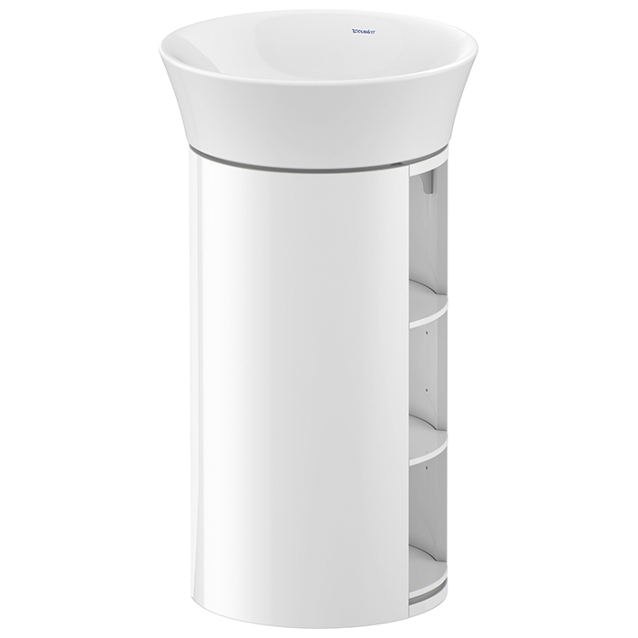 Duravit White Tulip Тумбочка напольная, раковина, 2 дерев. полки, цвет: белый высокоглянцевый