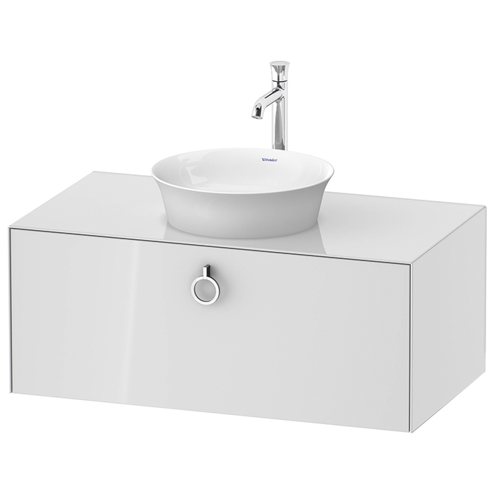 Duravit White Tulip Тумбочка подвесная, раковина, 1 ящик с ручкой, цвет: белый высокоглянцевый