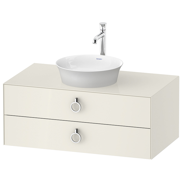 Duravit White Tulip Тумбочка подвесная, раковина, 2 ящика с ручкой, цвет: Nordic White HighGloss