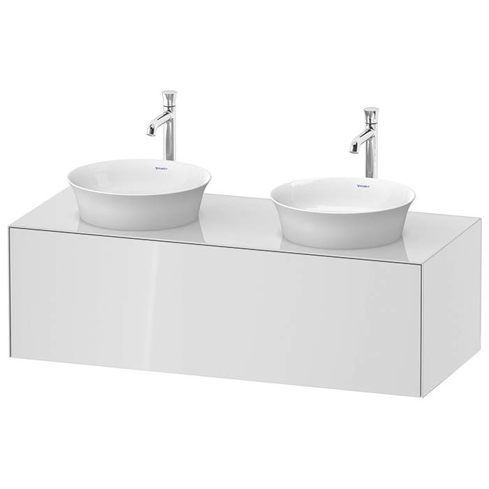 Duravit White Tulip Тумбочка подвесная, 2 раковины, 1 выдвижной ящик, цвет: белый высокоглянцевый