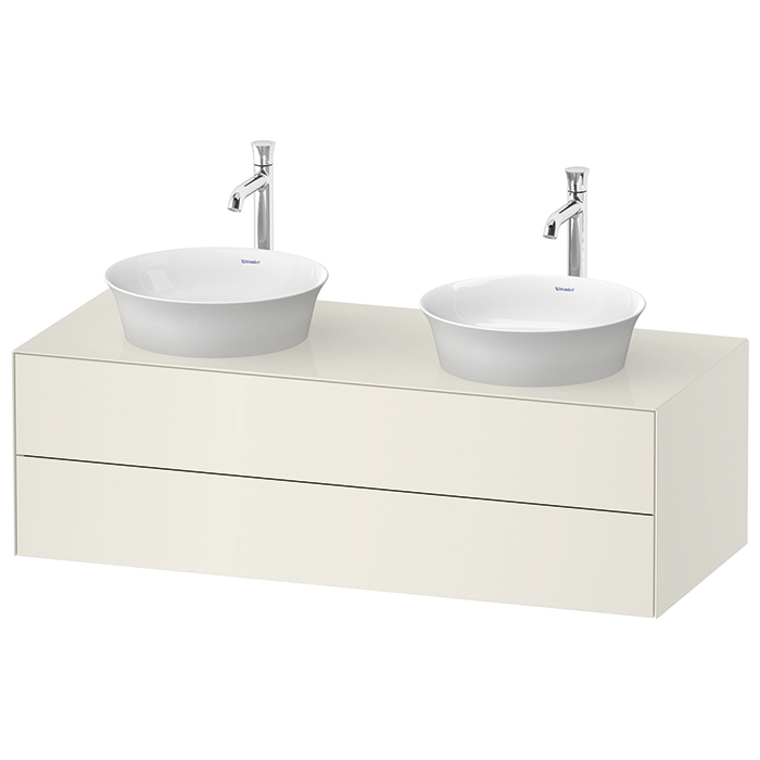Duravit White Tulip Тумбочка подвесная, 2 раковины, 2 ящика, цвет: Nordic White HighGloss