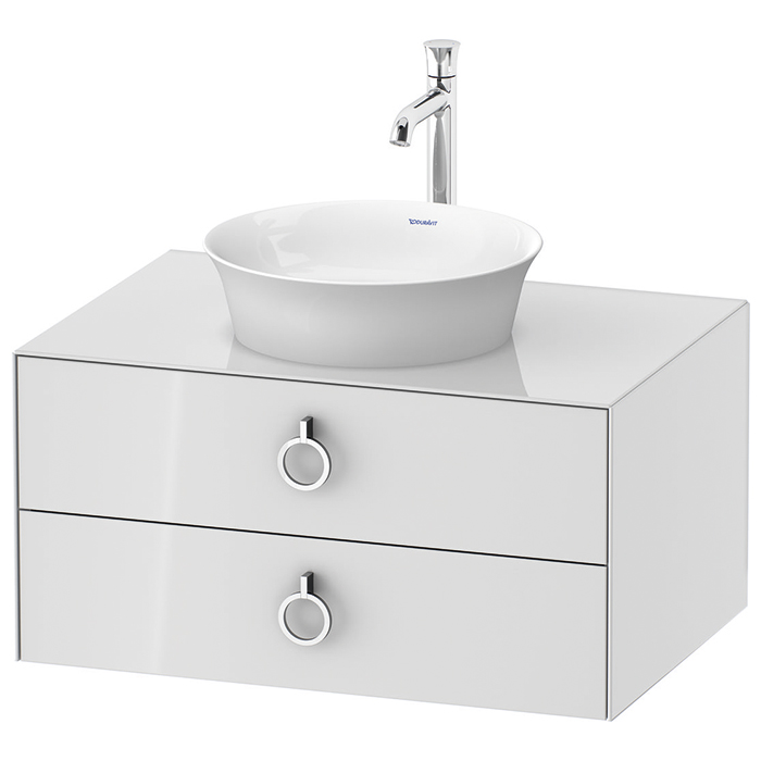 Duravit White Tulip Тумбочка подвесная, раковина, 2 ящика с ручкой, цвет: белый высокоглянцевый