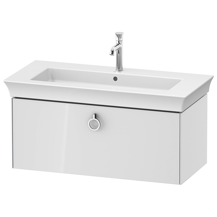 Duravit White Tulip Тумбочка подвесная, раковина, 1 ящик с ручкой, цвет: белый высокоглянцевый