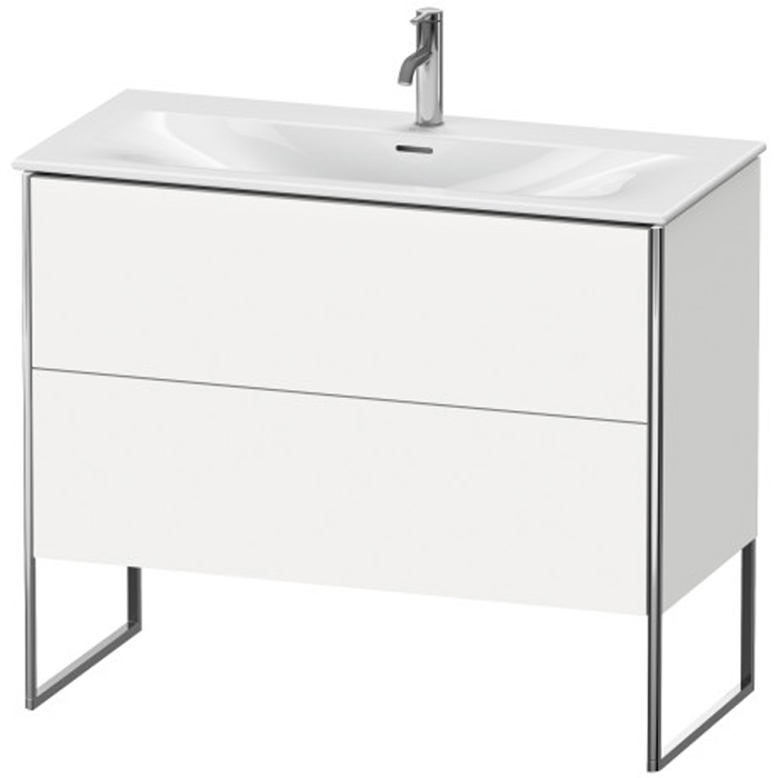 Duravit XSquare База напольная с раковиной, 2 яшика, цвет: глянцевый белый