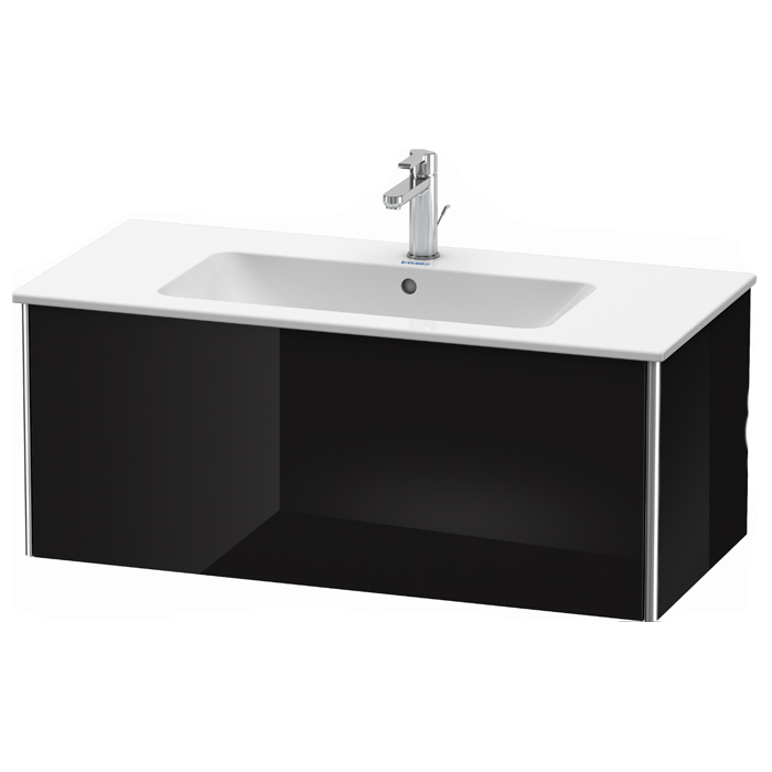 Duravit XSquare Тумба подвесная, с раковиной, с 1 выдв ящик, цвет: черный глянц