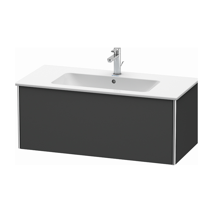 Duravit XSquare Тумба подвесная, с раковиной, с 1 выдв ящик, цвет: графит матовый