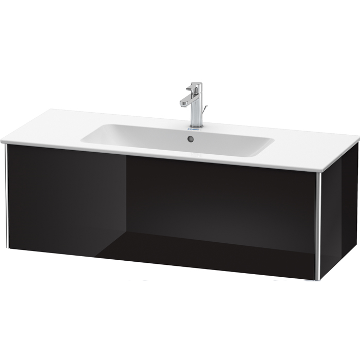 Duravit XSquare Тумба подвесная, с раковиной, с 1 выдв ящик, цвет: черный глянцевый