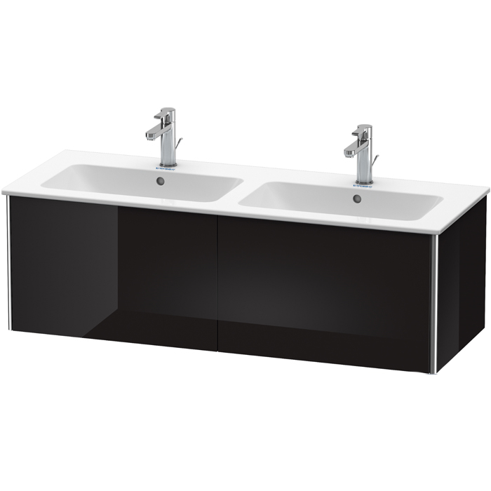 Duravit XSquare Тумба подвесная, с раковиной, с 2 выдв ящик, цвет: черный глянц