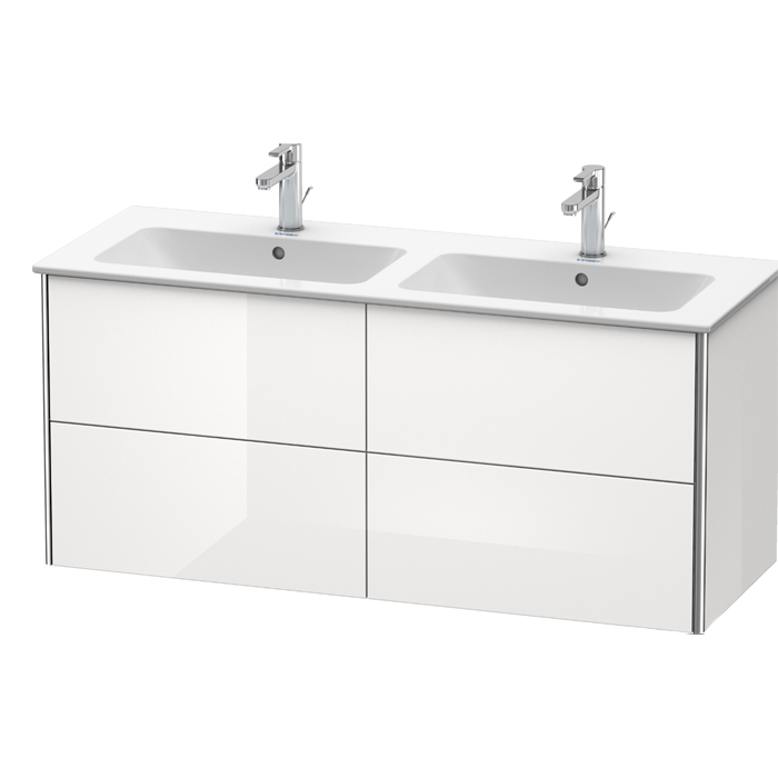 Duravit XSquare Тумба подвесная, с раковиной и 4 выдв ящиками, цвет: белый глянц