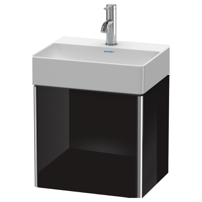 Duravit XSquare Тумба подвесная, с раковиной, 1 дверца левая, цвет: черный глянцевый