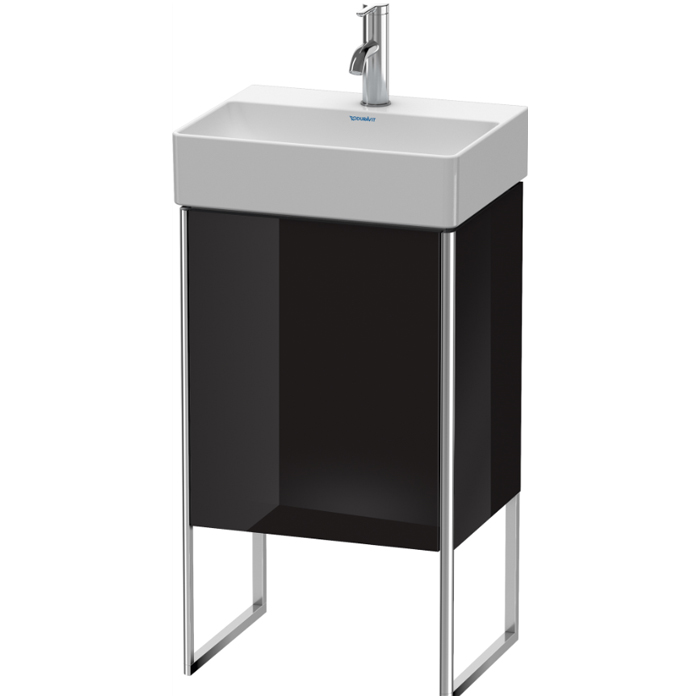 Duravit XSquare Тумба напольная, с раковиной, 1 стек полка, 1 дверца правая, цвет: черный глянц