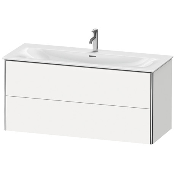 Duravit XSquare База подвесная с раковиной, 2 яшика, цвет: глянцевый белый