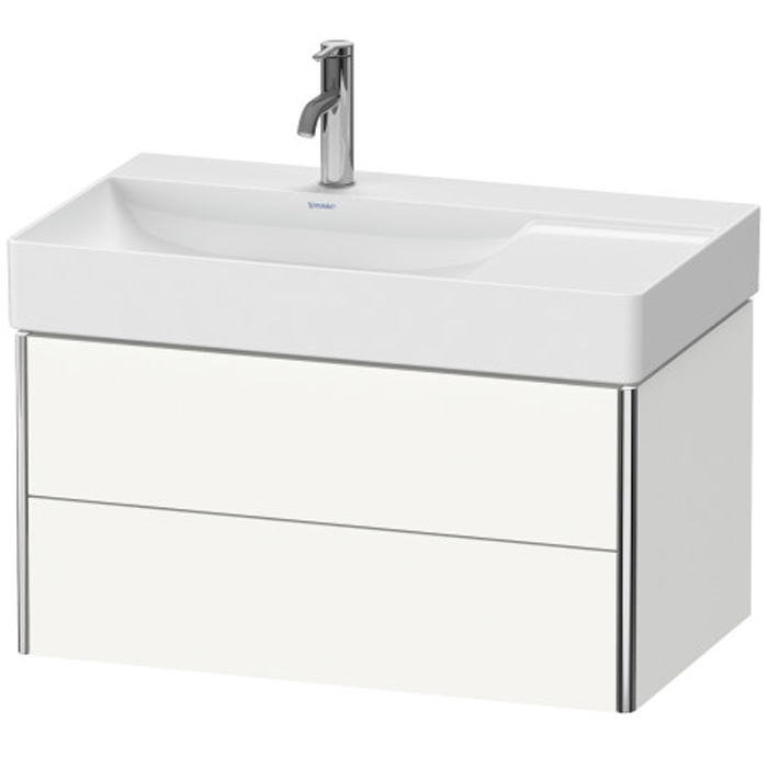 Duravit XSquare База подвесная с раковиной (раковина слева), 2 ящика, цвет: глянцевый белый