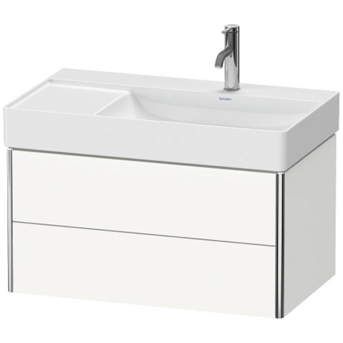 Duravit XSquare База подвесная с раковиной (раковина справа), 2 ящика, цвет: глянцевый белый