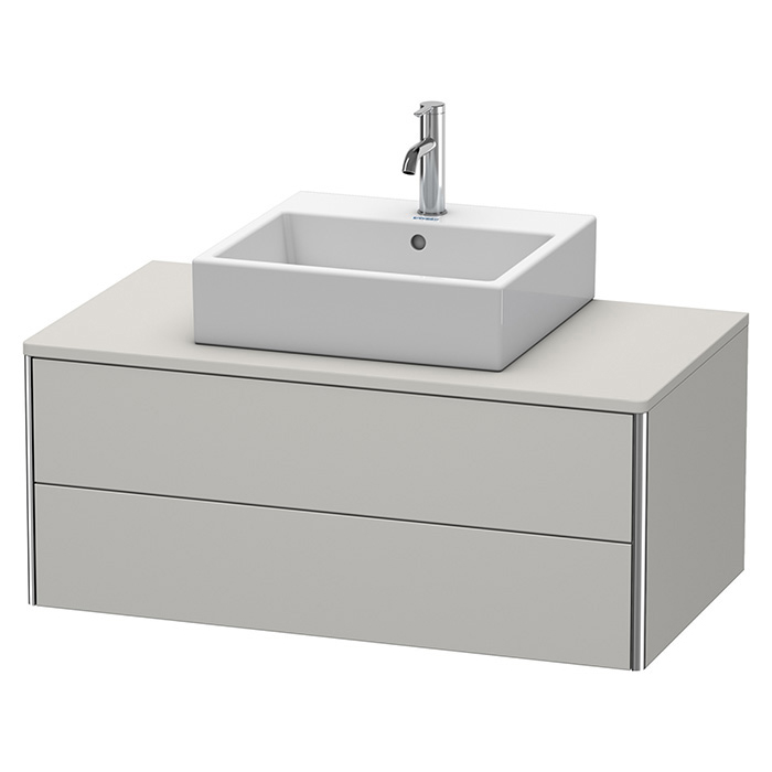 Duravit XSquare Тумба с раковиной, подвесная, с 2 выдв ящик, цвет: бетонно-серый матовый