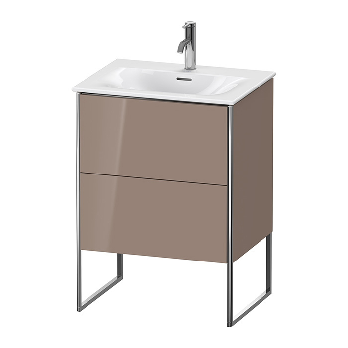 Duravit XSquare Тумба с раковиной, напольная, 2 яшика, встроенные ножки с регулировкой по высоте, цвет: Cappuccino HG