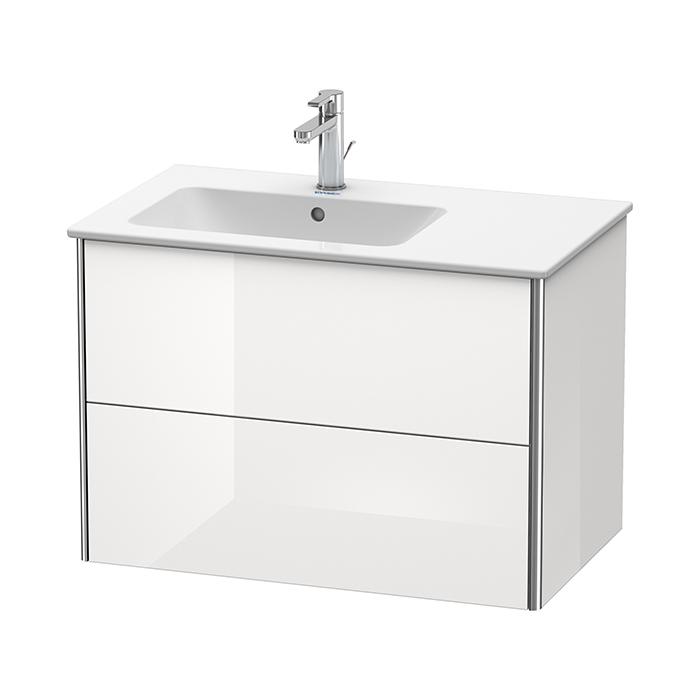 Duravit XSquare Тумба с раковиной, подвесная, с 1 отв, с 2 выдвижными ящика, цвет: белый глянец