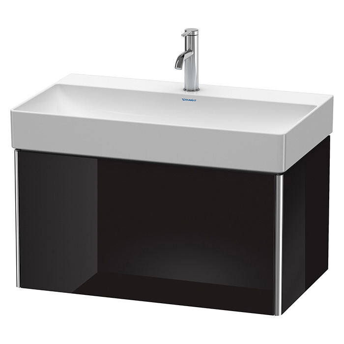 Duravit XSquare Тумба с раковиной, подвесная, 1 ящик, цвет: черный глянцевый