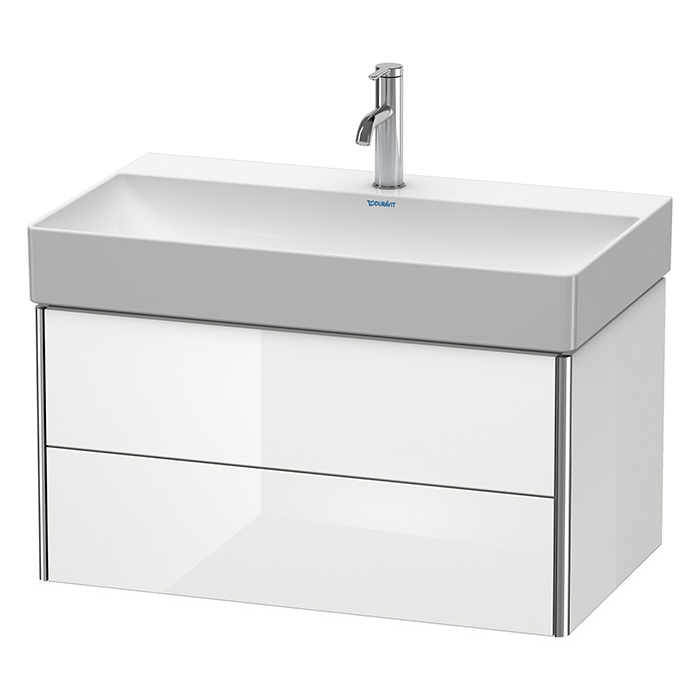 Duravit XSquare Тумба с раковиной, подвесная, 2 ящика, цвет: белый глянцевый