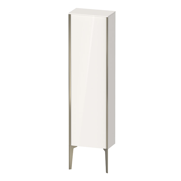 Duravit XViu Шкаф подвесной, с 1 дверью, 3 стеклянными полками (петли справа), цвет: белый глянцевый/champagne matt