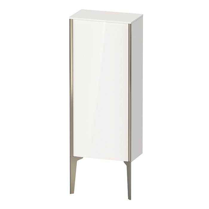 Duravit XViu Шкаф подвесной, с 1 дверью, 2 стеклянными полками (петли справа), цвет: белый глянцевый/champagne matt