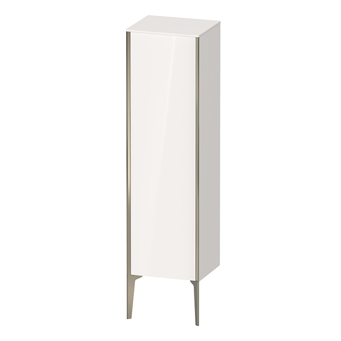 Duravit XViu Шкаф подвесной, с 1 дверью, 3 стеклянными полками (петли слева), цвет: белый глянцевый/champagne matt