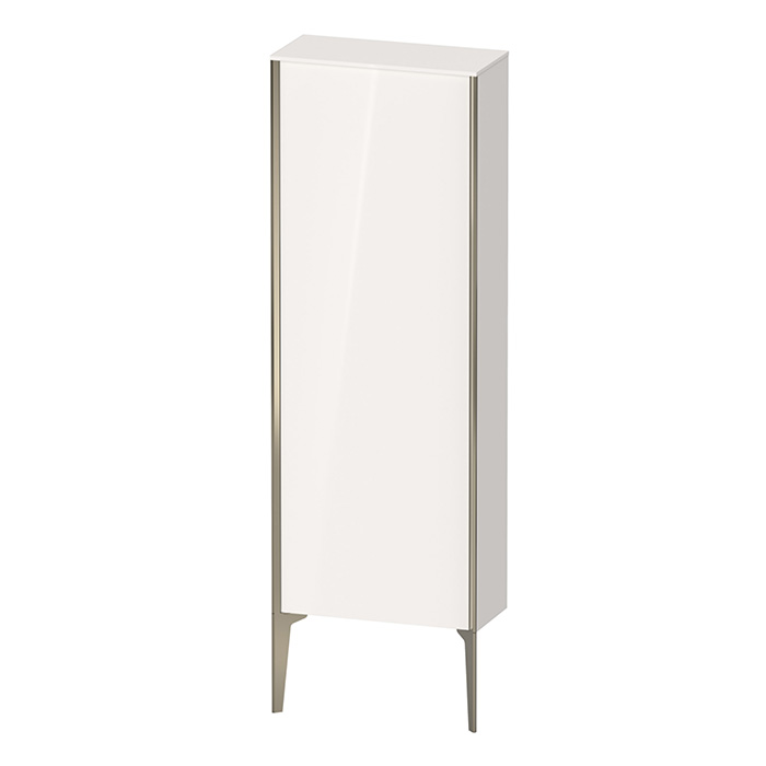 Duravit XViu Шкаф подвесной, с 1 дверью, 3 стеклянными полками (петли слева), цвет: белый глянцевый/champagne matt