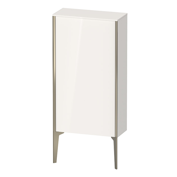 Duravit XViu Шкаф подвесной, с 1 дверью, 2 стеклянными полками (петли справа), цвет: белый глянцевый/champagne matt