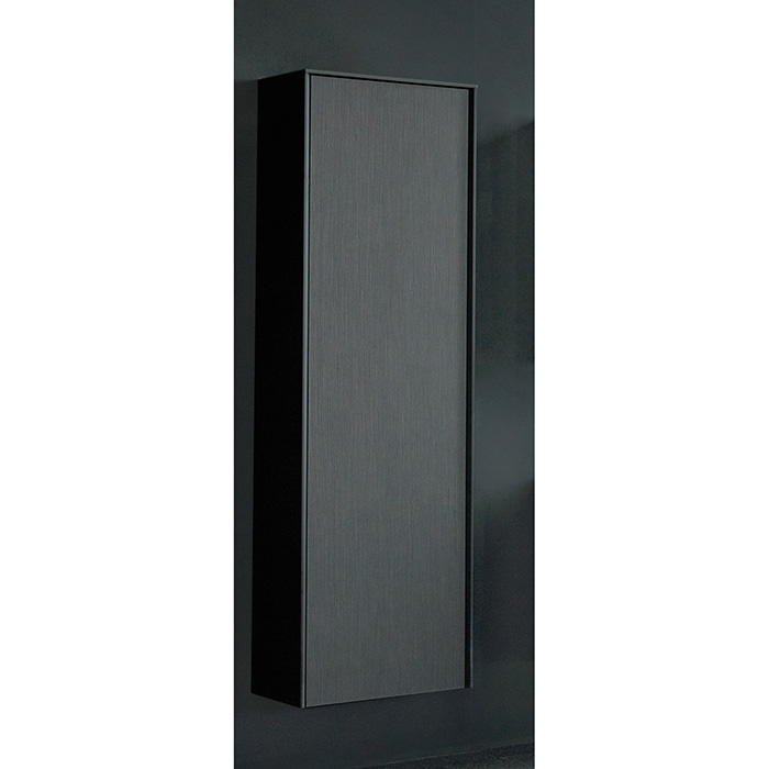 Duravit XViu Шкаф подвесной с 3 стеклянными полками, (петли слева), цвет: dark brushed oak/чёрный матовый