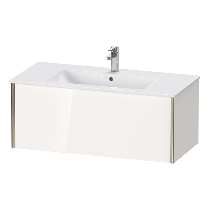 Duravit XViu Тумба подвесная, с раковиной, 1 ящик, цвет: белый глянцевый/champagne matt