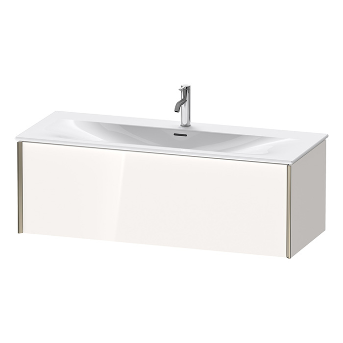 Duravit XViu Тумба подвесная, с раковиной, 1 ящик, цвет: белый глянцевый/champagne matt