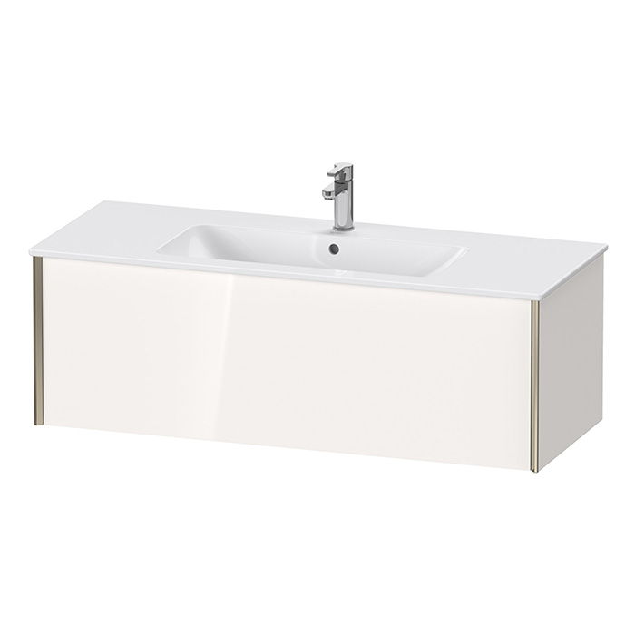 Duravit XViu Тумба подвесная, с раковиной, 1 ящик, цвет: белый глянцевый/champagne matt