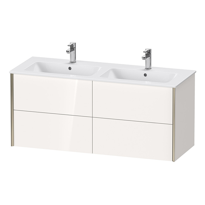 Duravit XViu Тумба подвесная, с двойной раковиной, 4 ящика, цвет: белый глянцевый/champagne matt