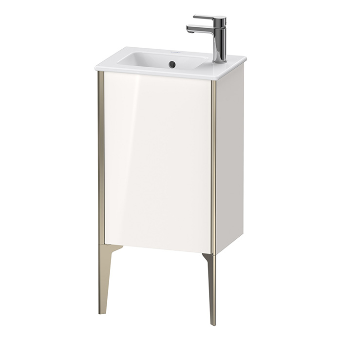 Duravit XViu Тумба напольная, с раковиной, 1 дверь, (петли слева), цвет: белый глянцевый/champagne matt