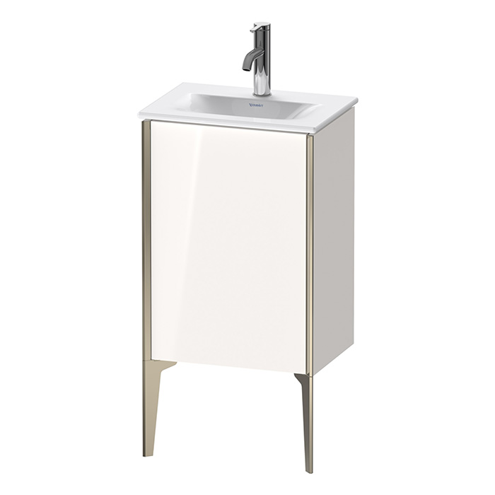 Duravit XViu Тумба подвесная, с раковиной, 1 дверь, (петли слева), цвет: белый глянцевый/champagne matt
