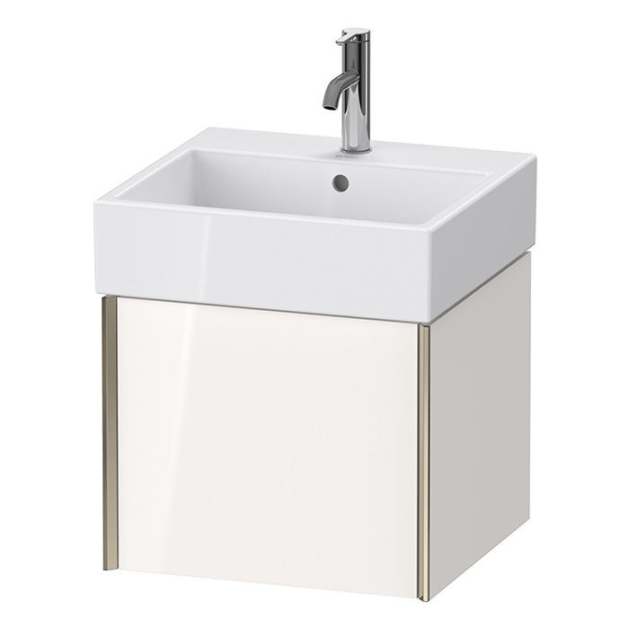 Duravit XViu Тумба подвесная, с раковиной, 1 ящик, цвет: белый глянцевый/champagne matt