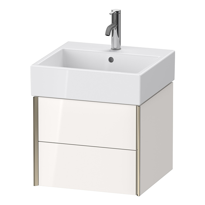 Duravit XViu Тумба подвесная, с раковиной, 2 ящика, цвет: белый глянцевый/champagne matt