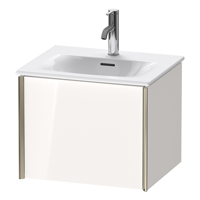 Duravit XViu Тумба подвесная, с раковиной, 1 ящик, цвет: белый глянцевый/champagne matt