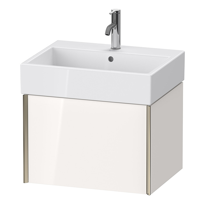 Duravit XViu Тумба подвесная, с раковиной, 1 ящик, цвет: белый глянцевый/champagne matt