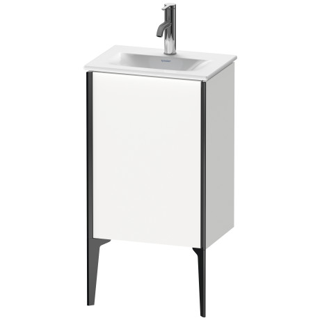 Duravit XViu Тумба подвесная с раковиной, 1 дверца, (петли слева), ножки не вкл, цвет: белый глянцевый / края: чёрный матовый