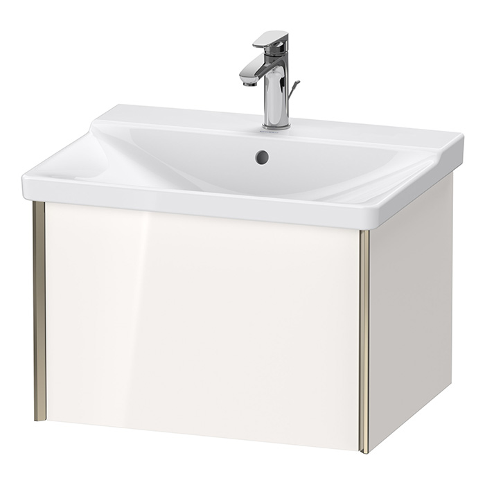 Duravit XViu Тумба подвесная, с раковиной, 1 ящик, цвет: белый глянцевый/champagne matt