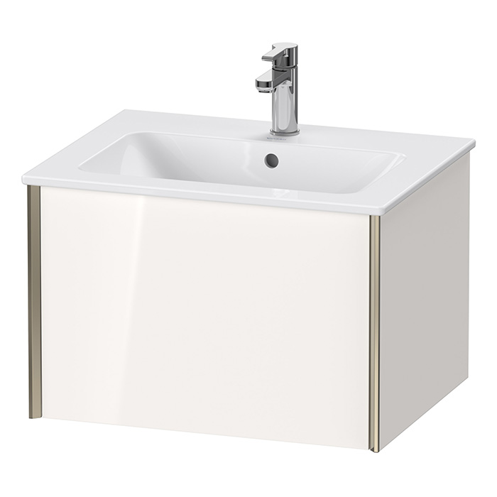 Duravit XViu Тумба подвесная, с раковиной, 1 ящик, цвет: белый глянцевый/champagne matt