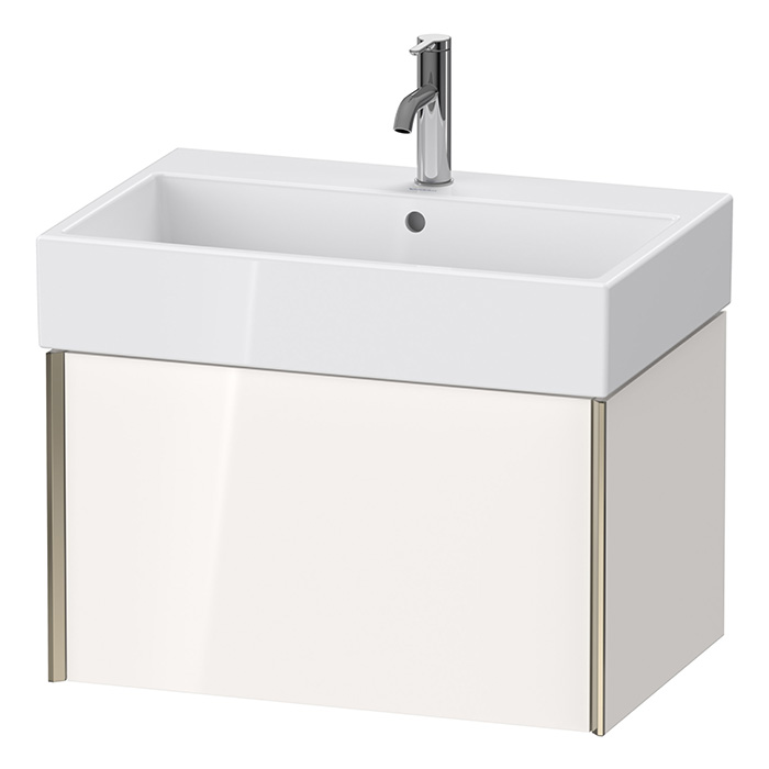 Duravit XViu Тумба подвесная, с раковиной, 1 ящик, цвет: белый глянцевый/champagne matt