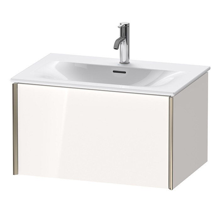 Duravit XViu Тумба подвесная, с раковиной, 1 ящик, цвет: белый глянцевый/champagne matt